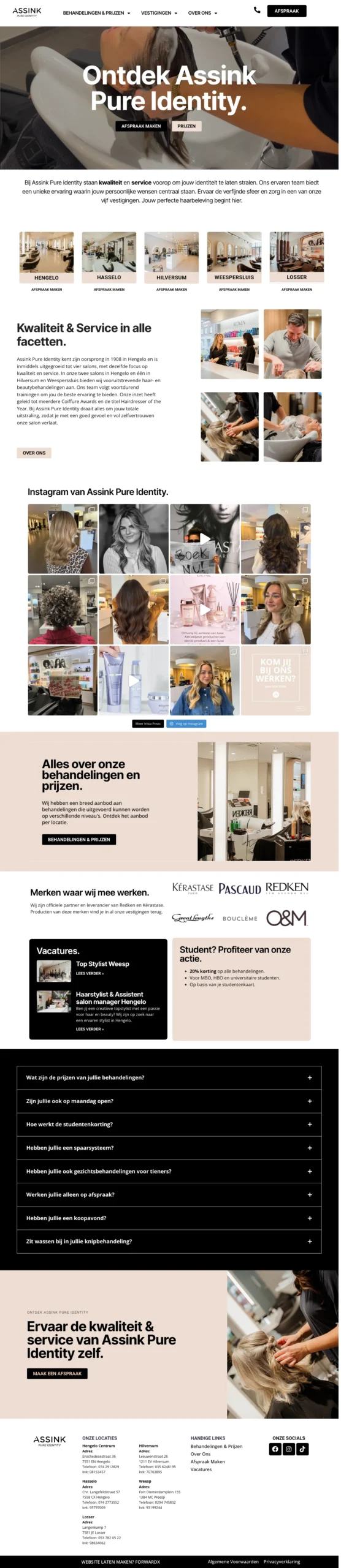 De website van Assink Pure Identity